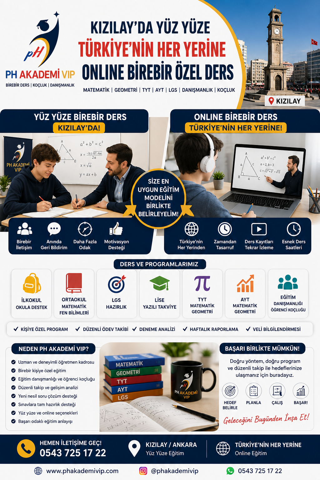 Kızılay Özel Ders | Kızılay Matematik Özel Ders | Ankara Birebir Özel Ders | Online Özel Ders | PH Akademi VIP